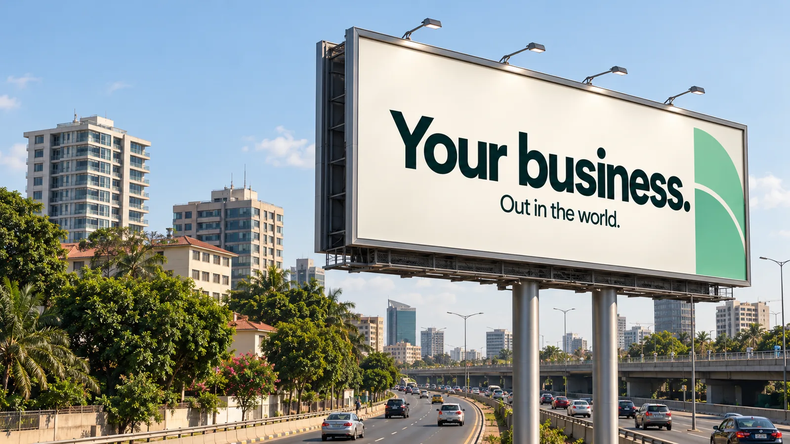 An illustrative billboard placement in Accra.